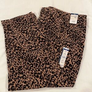 Terra and Sky Plus Leopard Straight Leg Pants 24W Petite High Rise